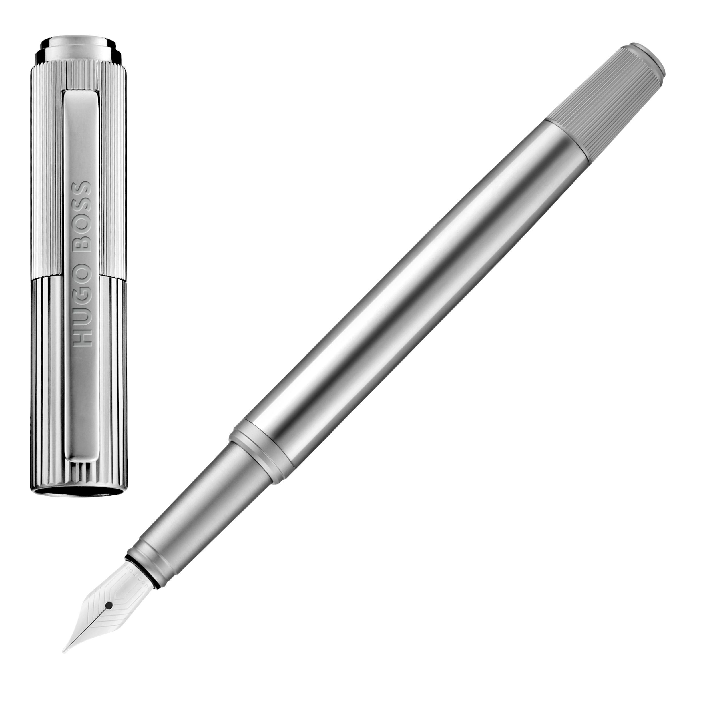 HUGO BOSS Fountain Pen Striade Chrome NEW